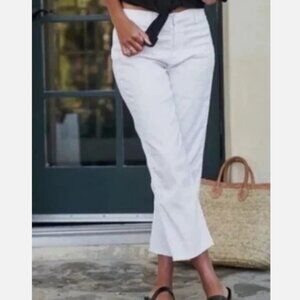 Frank & Eileen Kinsale Performance Linen Pant In White SIZE 8